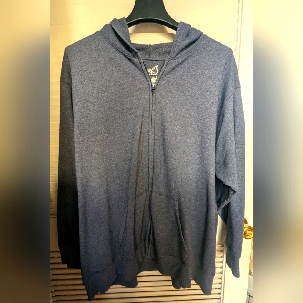 Blue zip up oversized hoodie size 4x